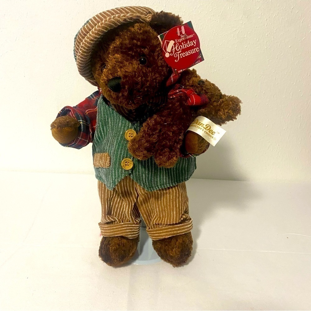 Vintage Dan  Dee Teddy Bear , Olive And Beige Corduroy  Outfit Beautiful